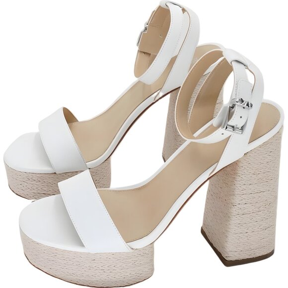 Michael Kors Ashton Ankle-Strap Platform Sandals Optic White US 9.5M - Picture 2 of 6